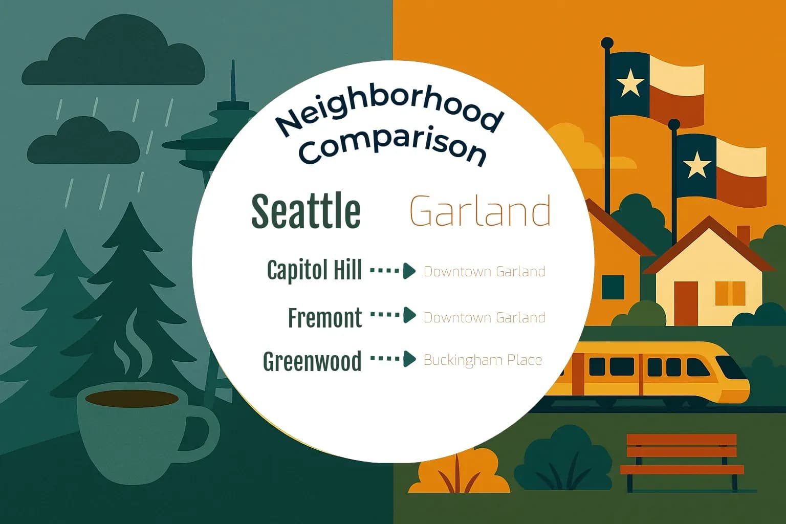 Seattle vs Garland Neighborhood Comparison