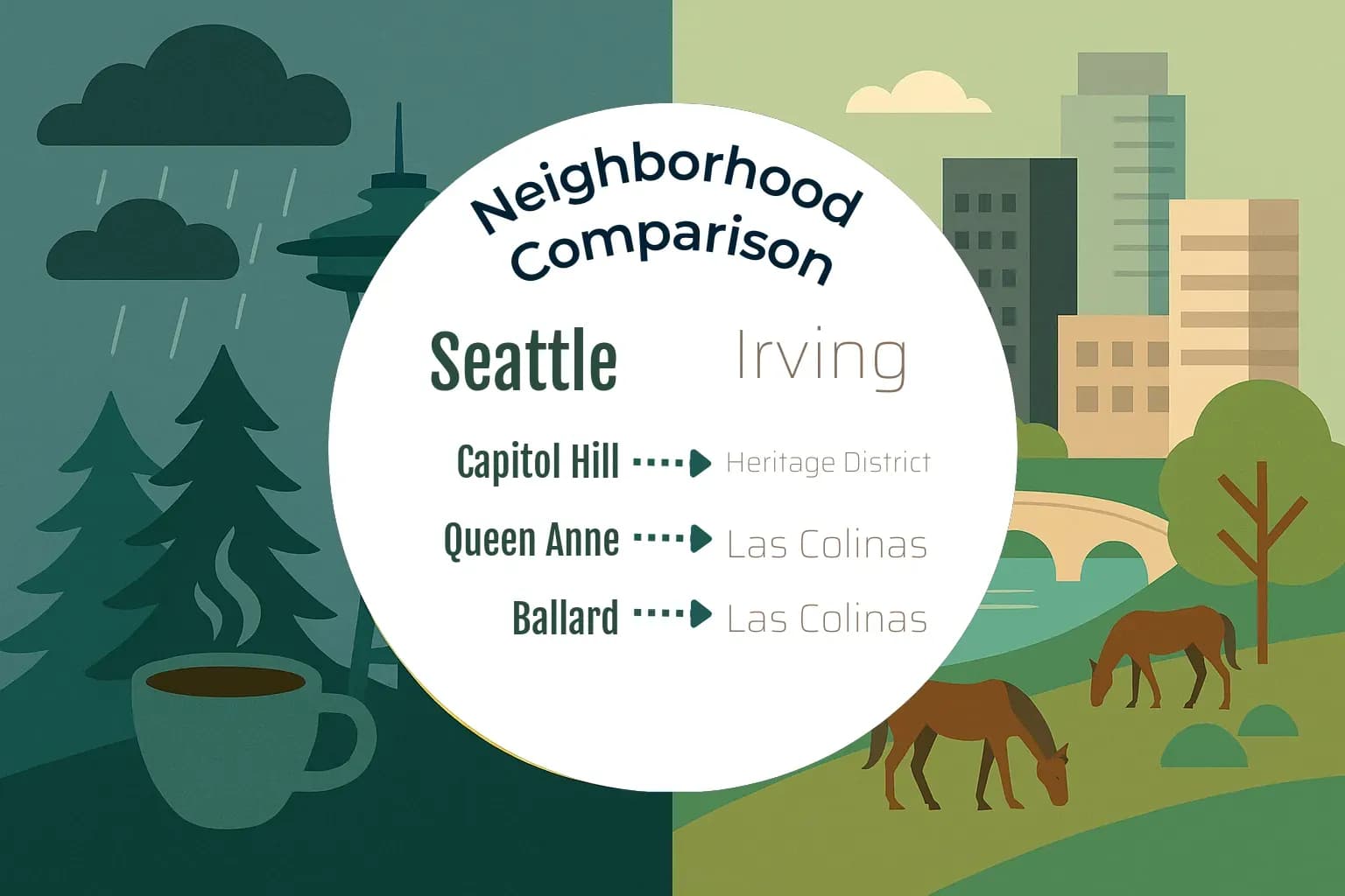 Seattle vs Irving Neighborhood Comparison