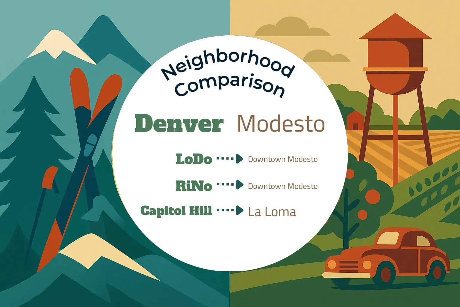Denver vs Modesto Neighborhood Comparison