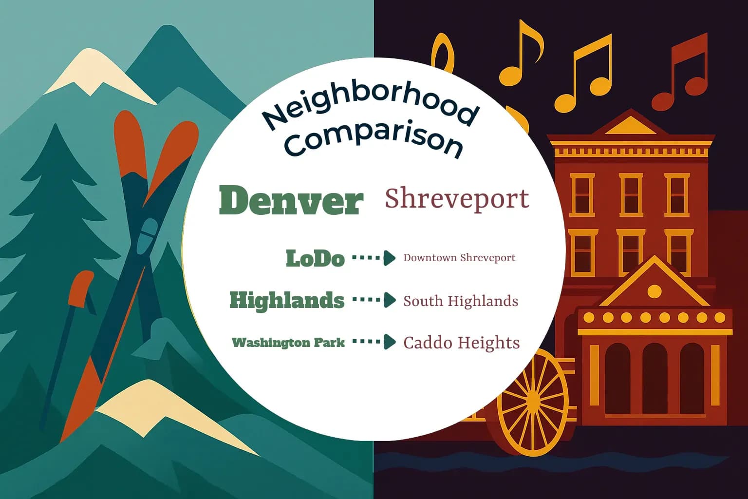 Denver vs Shreveport Neighborhood Comparison