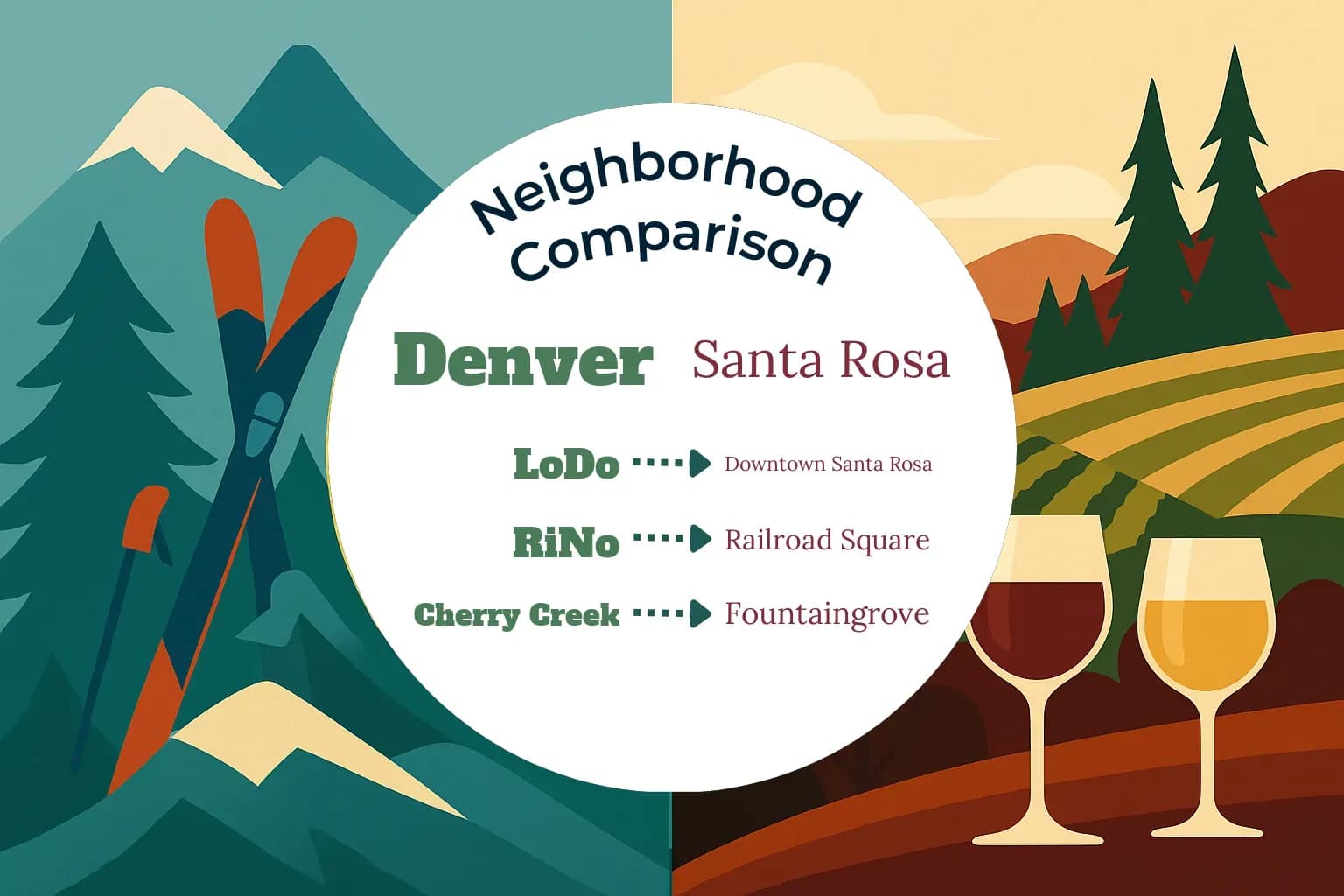 Denver vs Santa Rosa Neighborhood Comparison