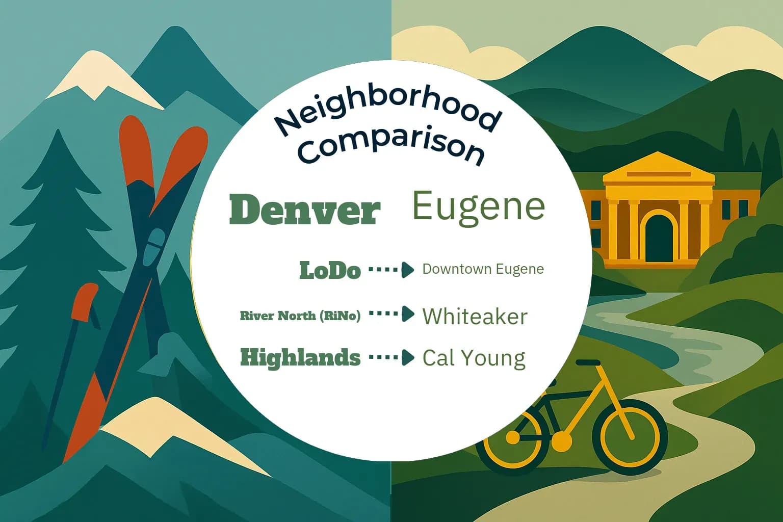 Denver vs Eugene Neighborhood Comparison