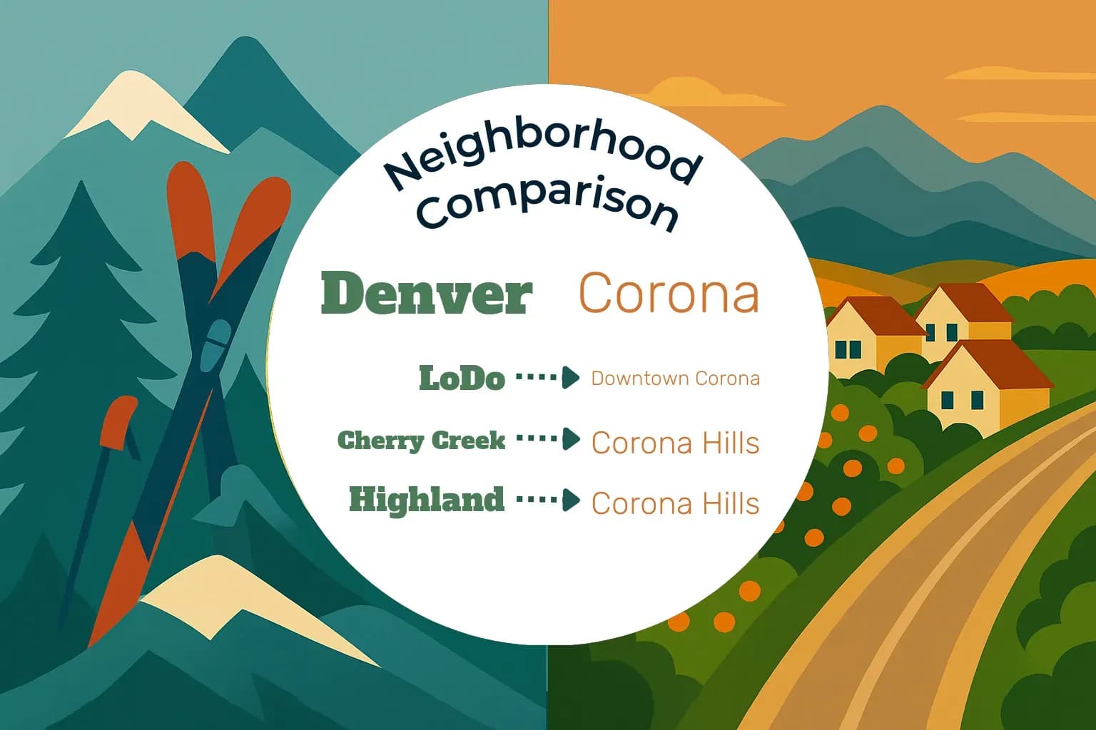 Denver vs Corona Neighborhood Comparison