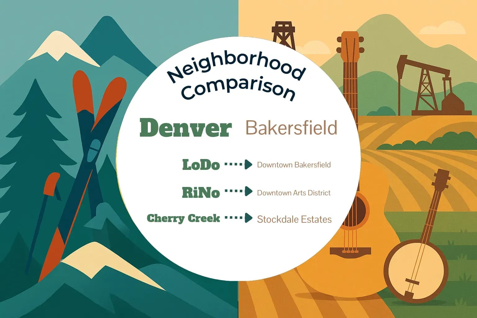 Denver vs Bakersfield Neighborhood Comparison