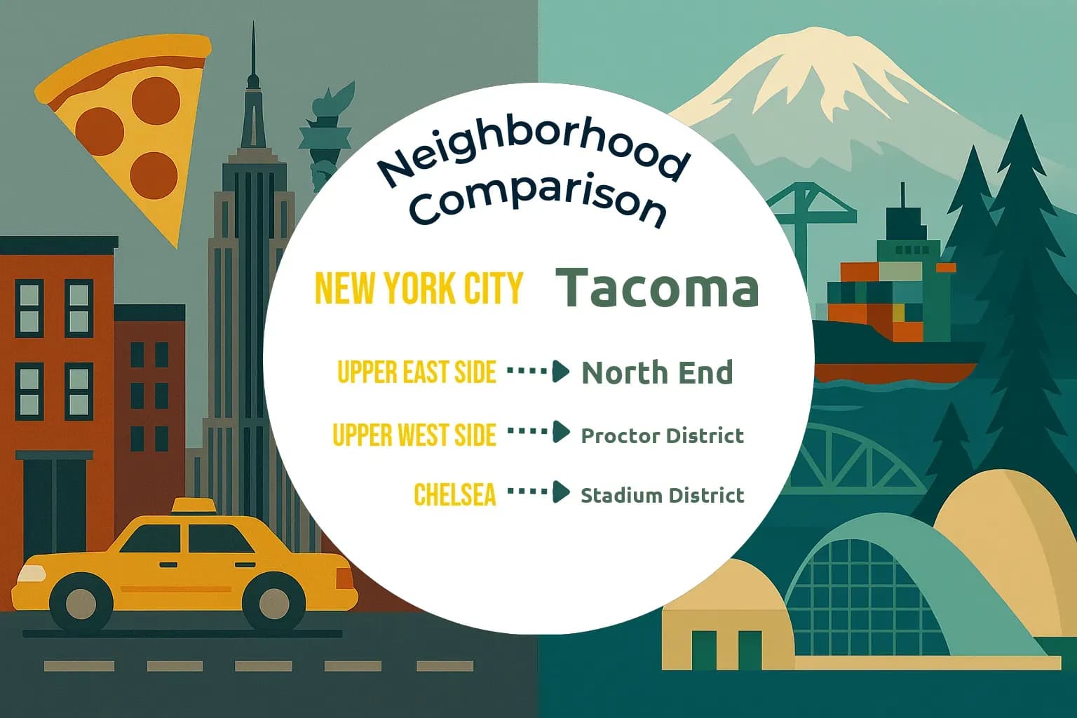 New York City vs Tacoma Neighborhood Comparison