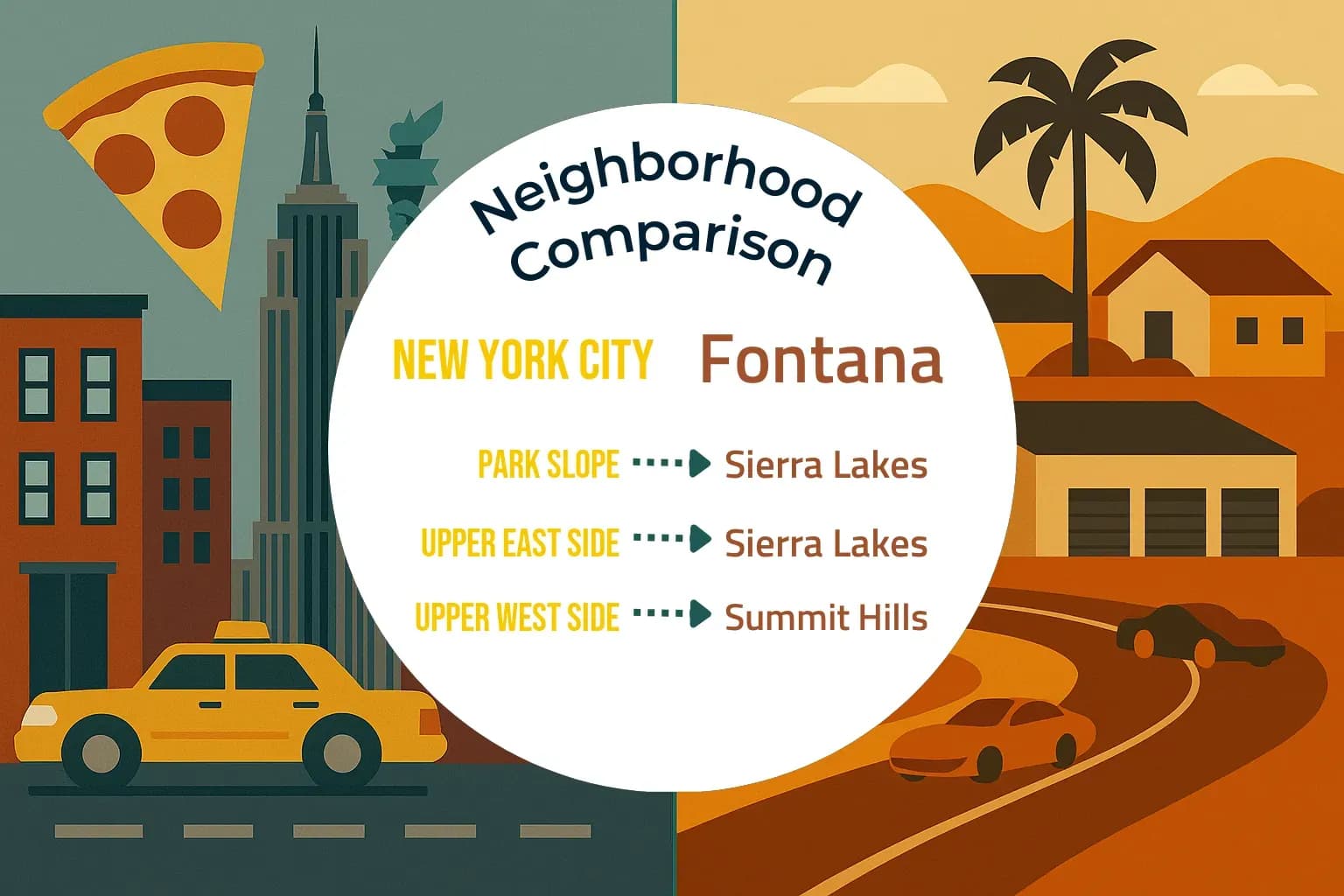 New York City vs Fontana Neighborhood Comparison