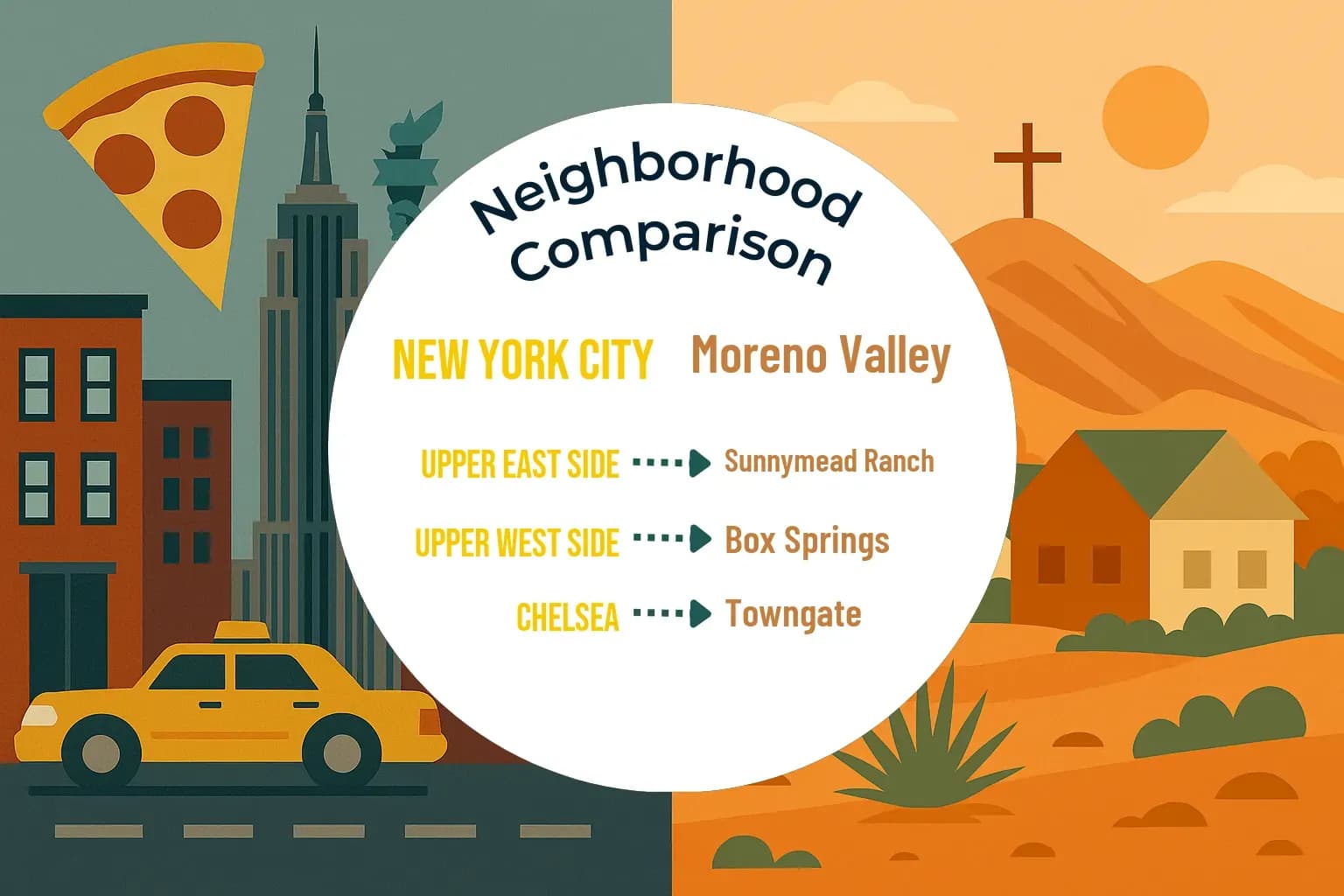 New York City vs Moreno Valley Neighborhood Comparison