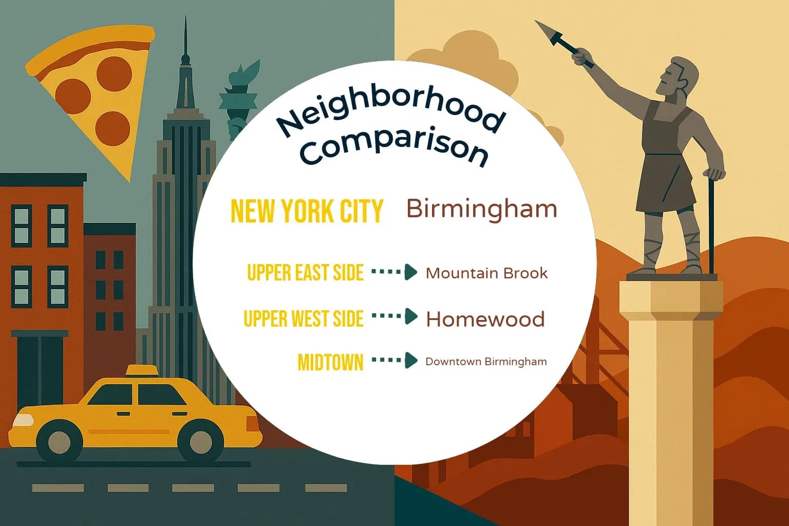 New York City vs Birmingham Neighborhood Comparison