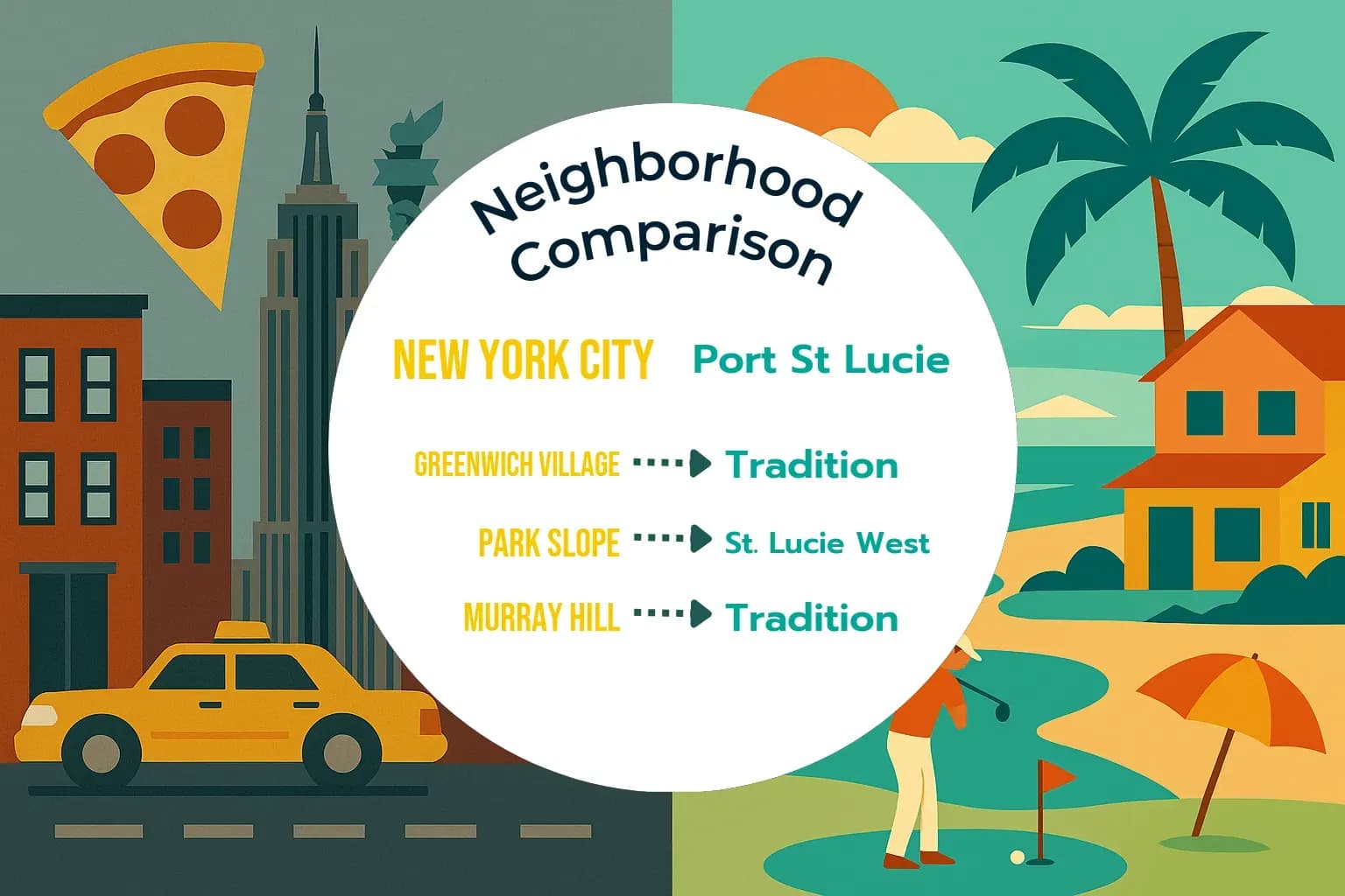 New York City vs Port St. Lucie Neighborhood Comparison