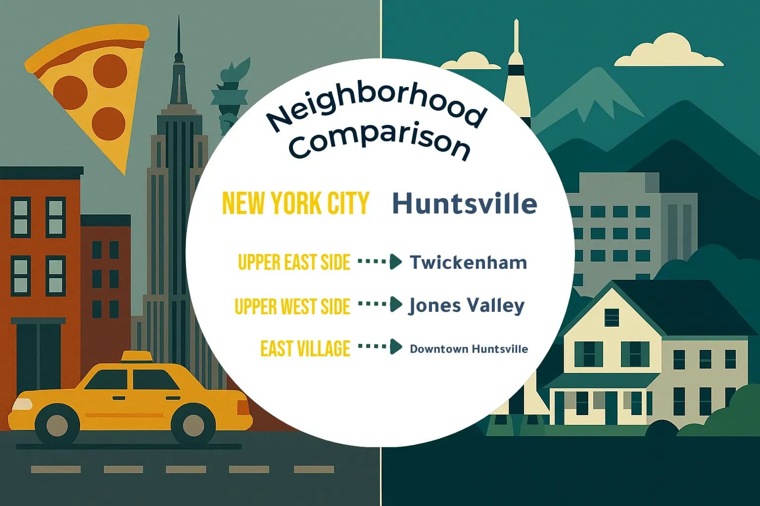 New York City vs Huntsville Neighborhood Comparison