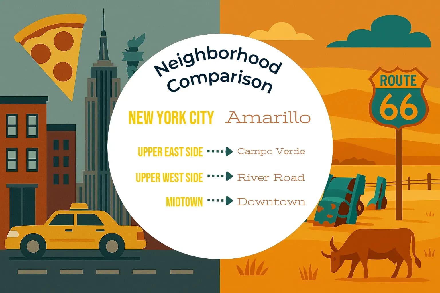 New York City vs Amarillo Neighborhood Comparison