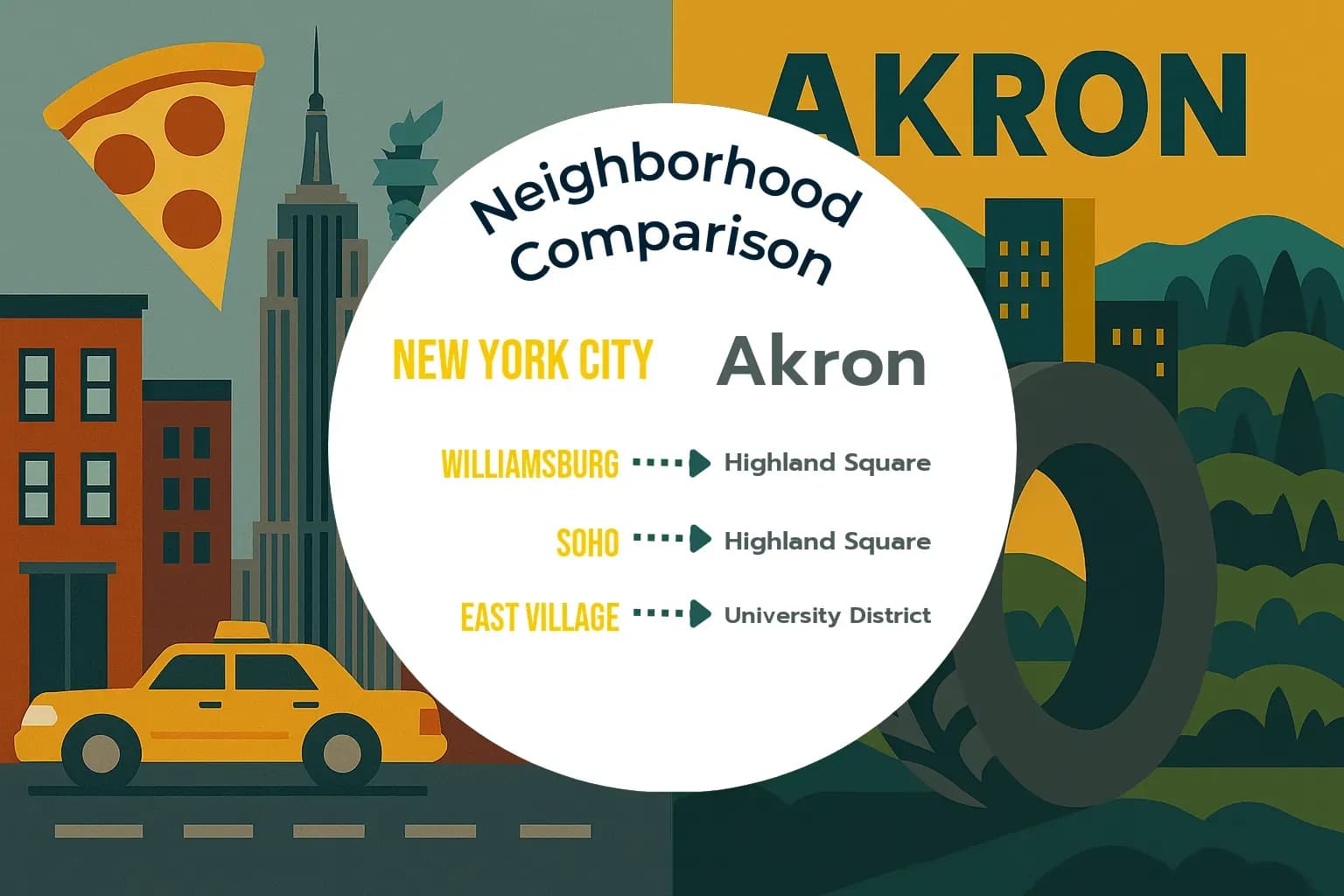 New York City vs Akron Neighborhood Comparison