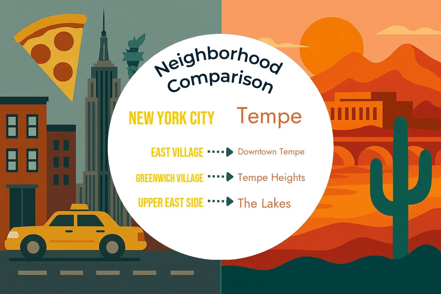 New York City vs Tempe Neighborhood Comparison