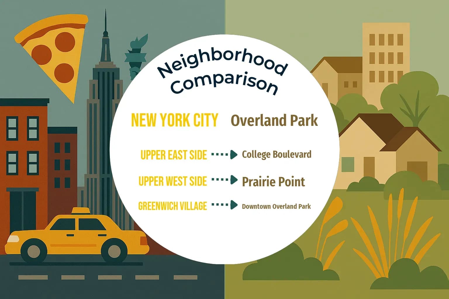 New York City vs Overland Park Neighborhood Comparison