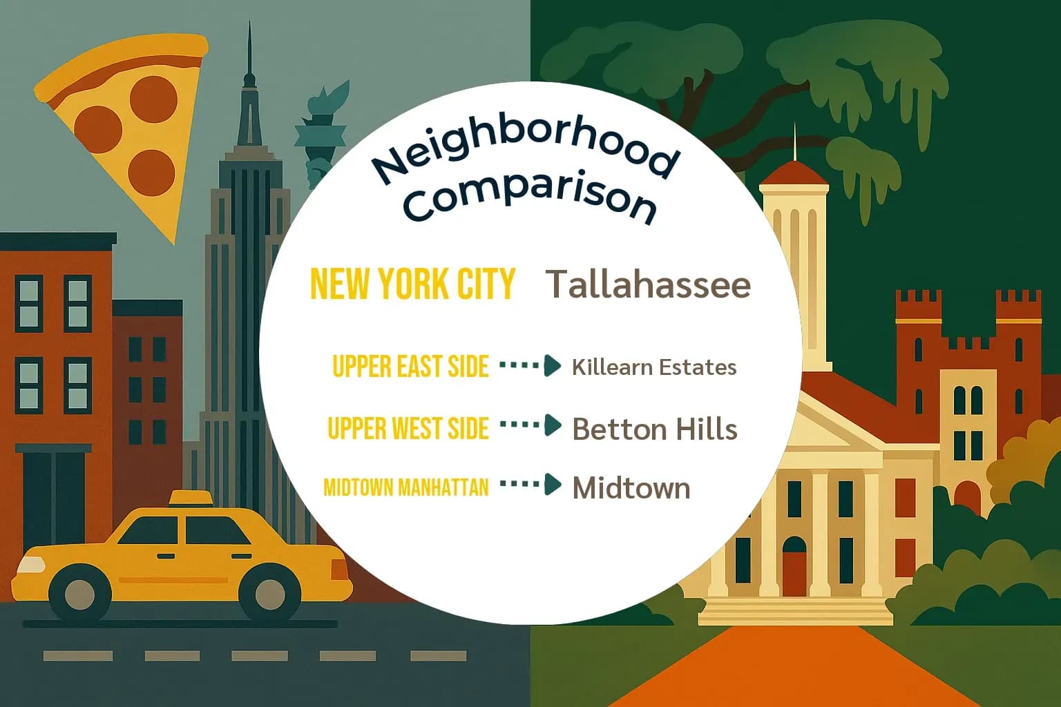 New York City vs Tallahassee Neighborhood Comparison