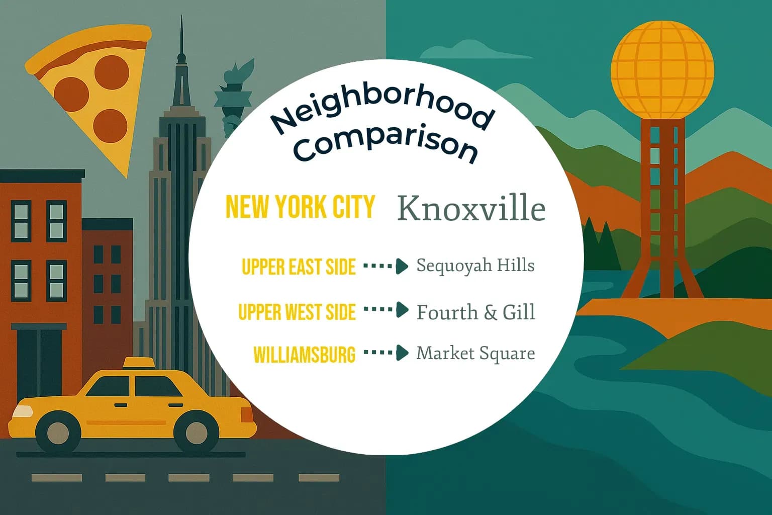 New York City vs Knoxville Neighborhood Comparison