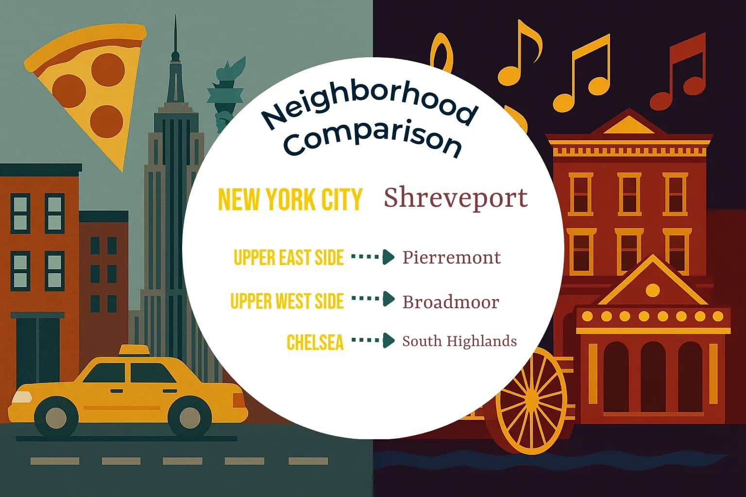 New York City vs Shreveport Neighborhood Comparison