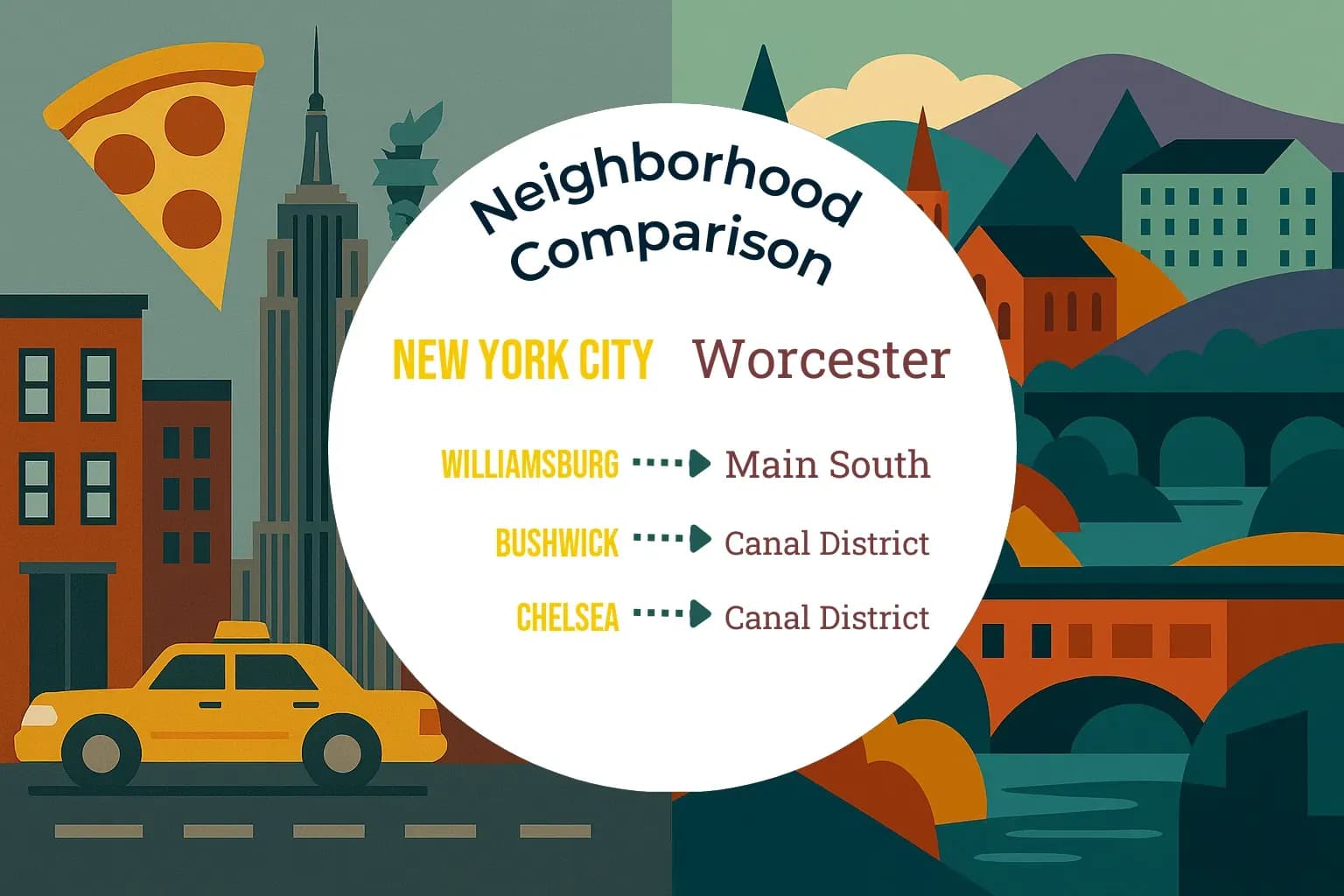 New York City vs Worcester Neighborhood Comparison