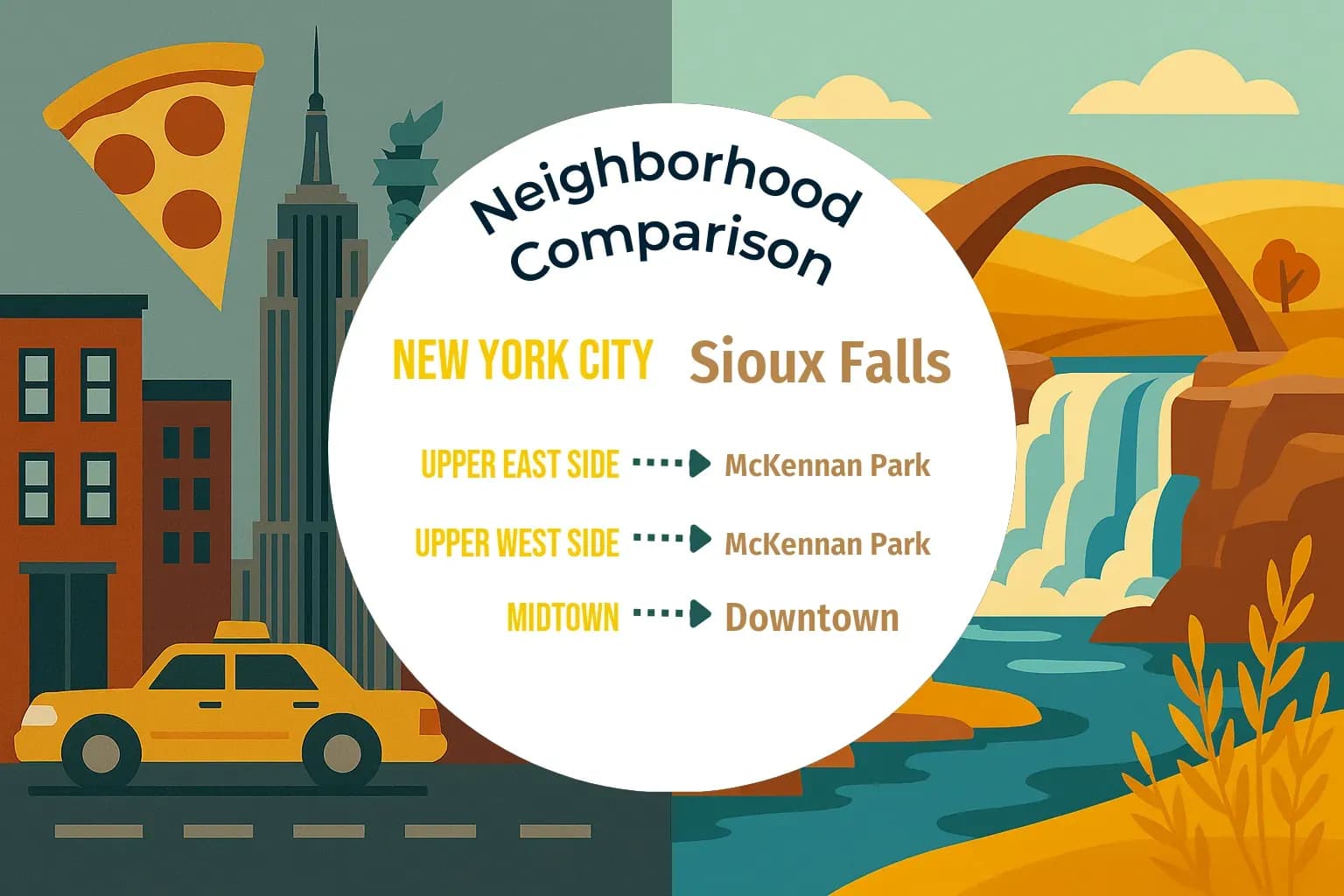 New York City vs Sioux Falls Neighborhood Comparison