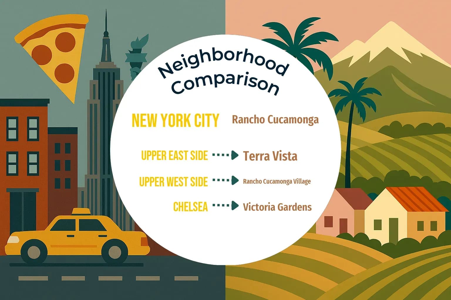 New York City vs Rancho Cucamonga Neighborhood Comparison