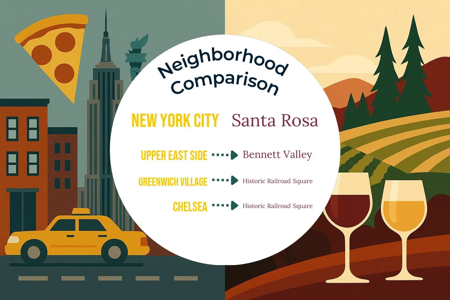 New York City vs Santa Rosa Neighborhood Comparison