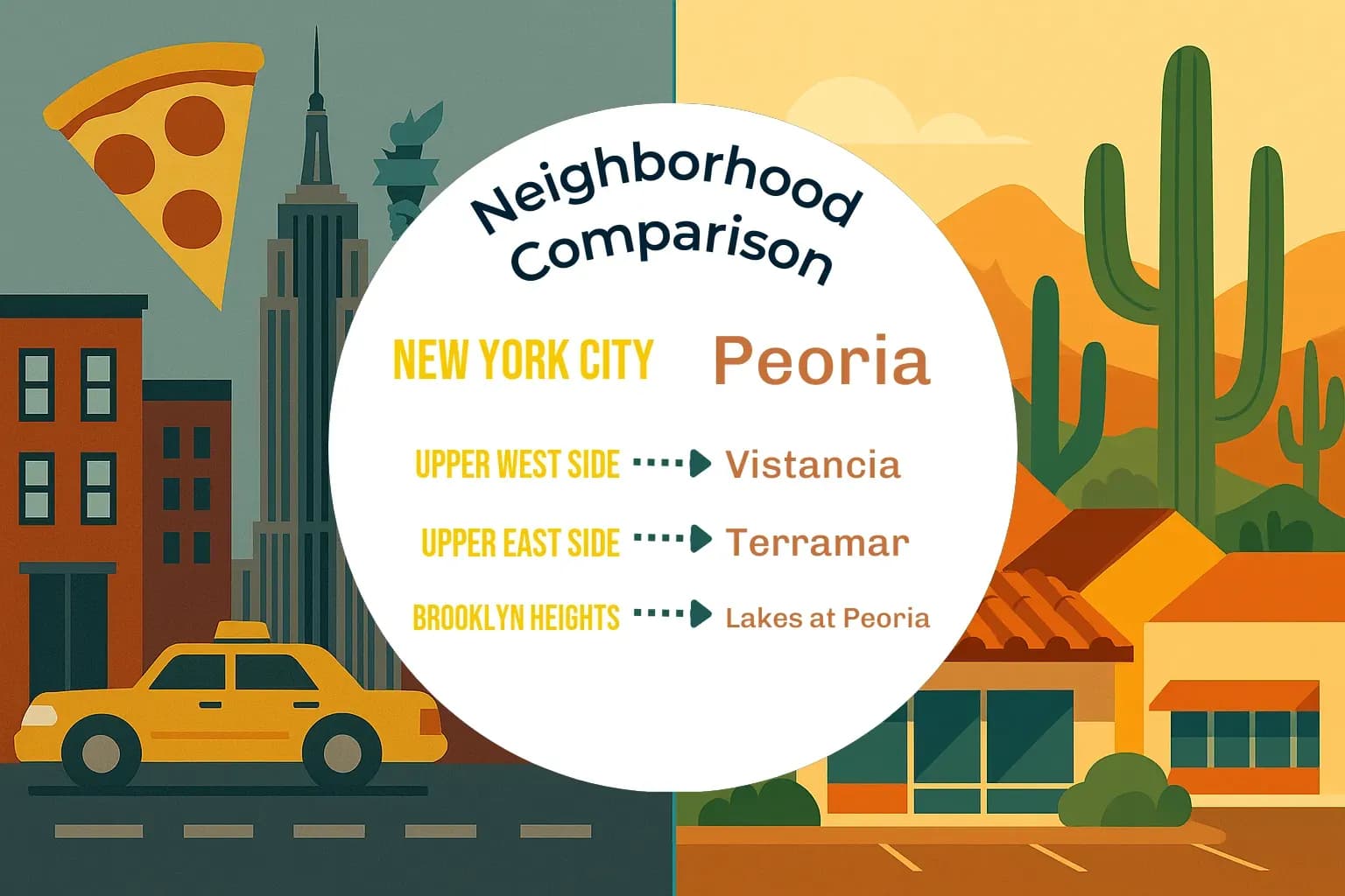 New York City vs Peoria Neighborhood Comparison