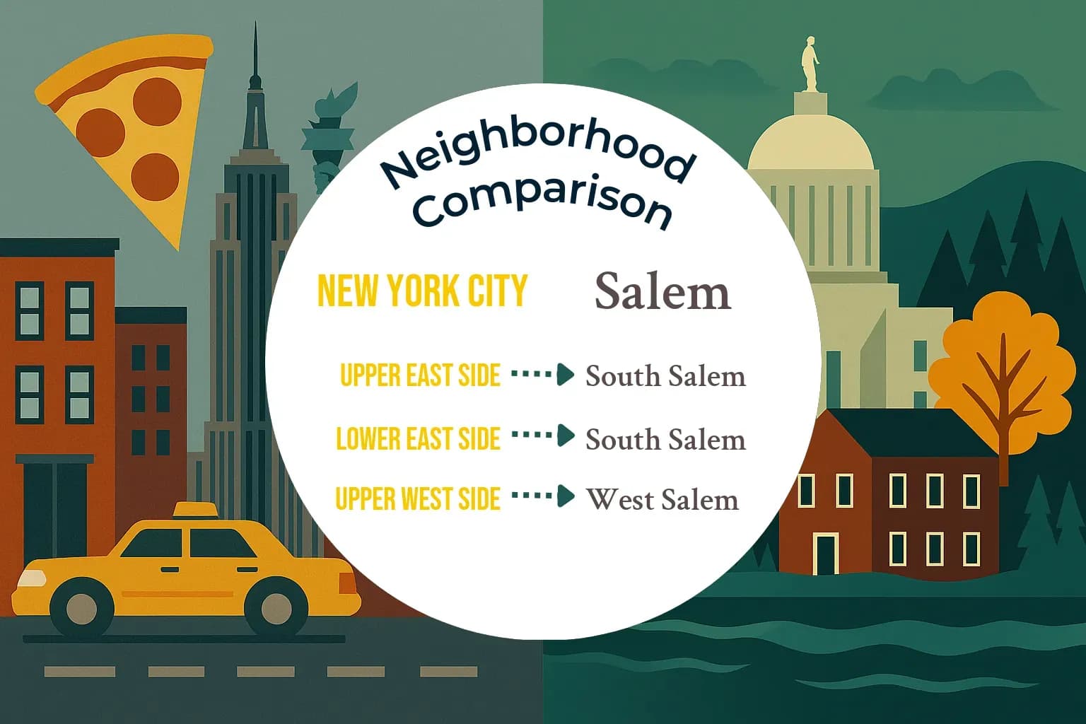 New York City vs Salem Neighborhood Comparison
