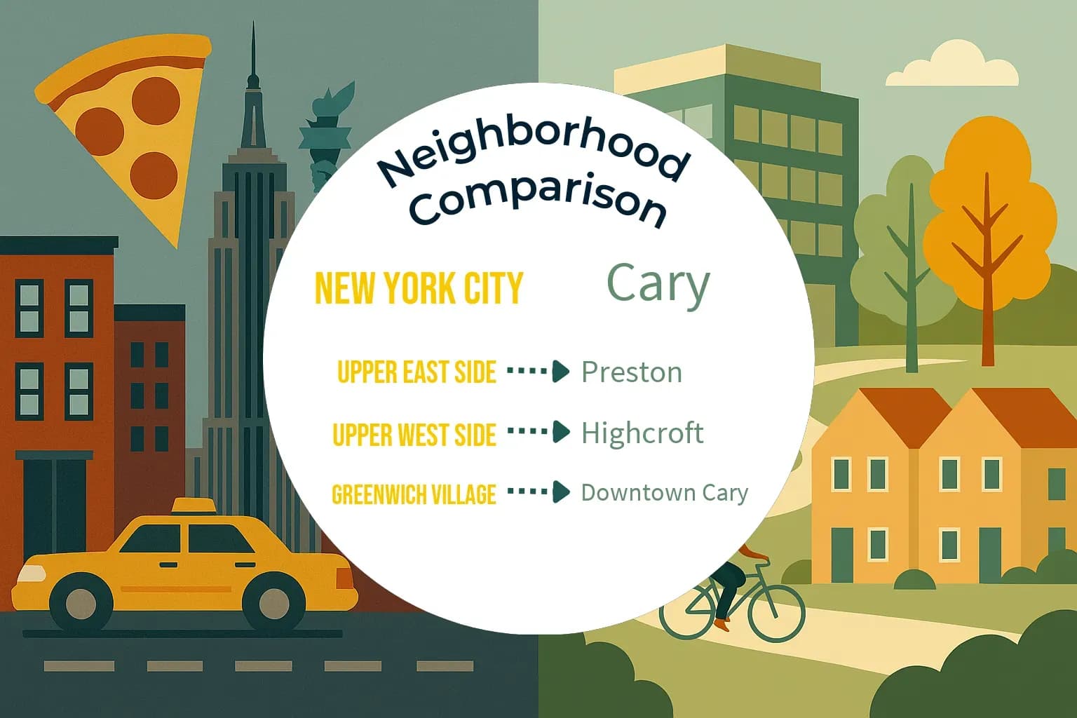 New York City vs Cary Neighborhood Comparison