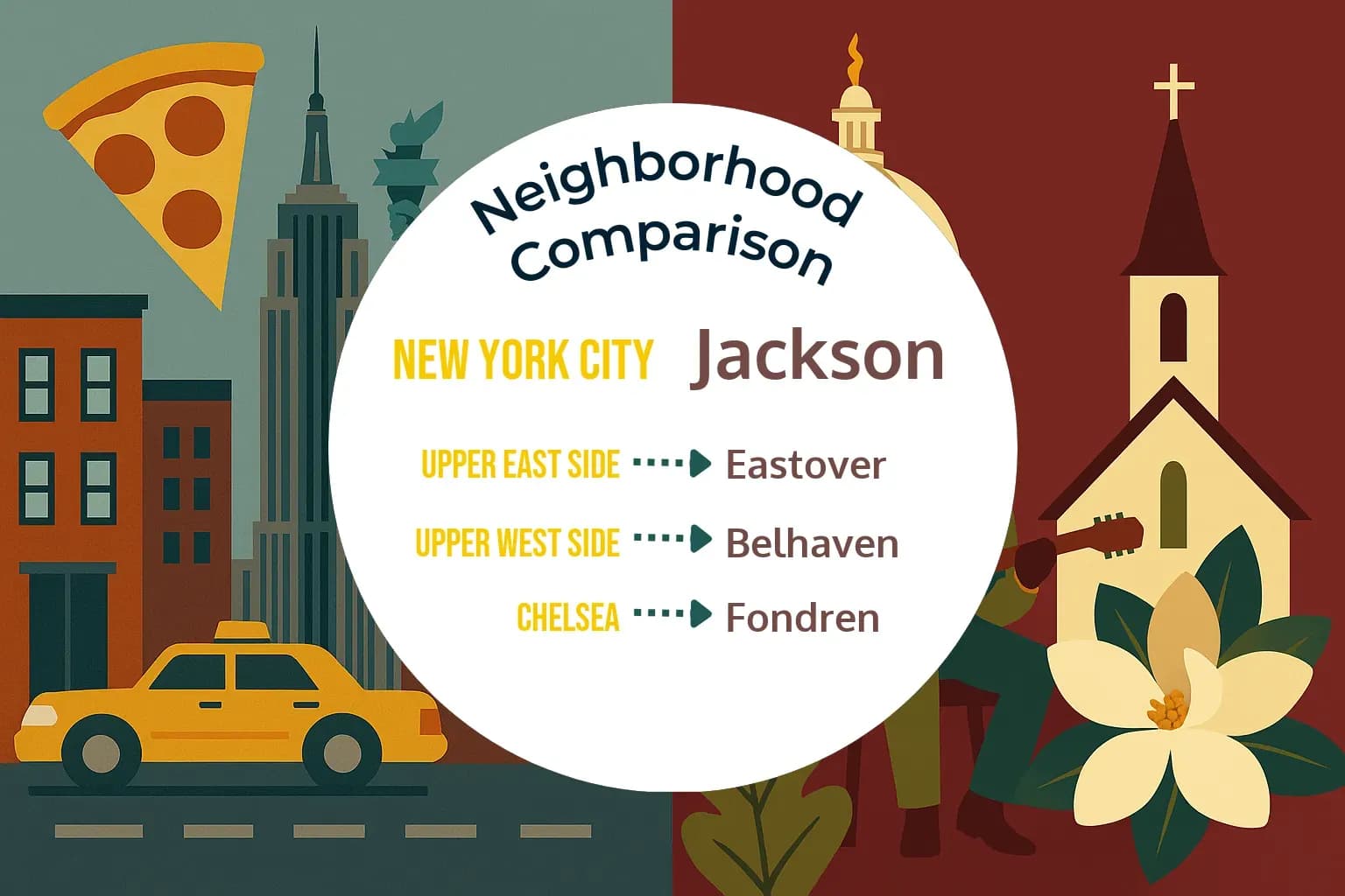 New York City vs Jackson Neighborhood Comparison