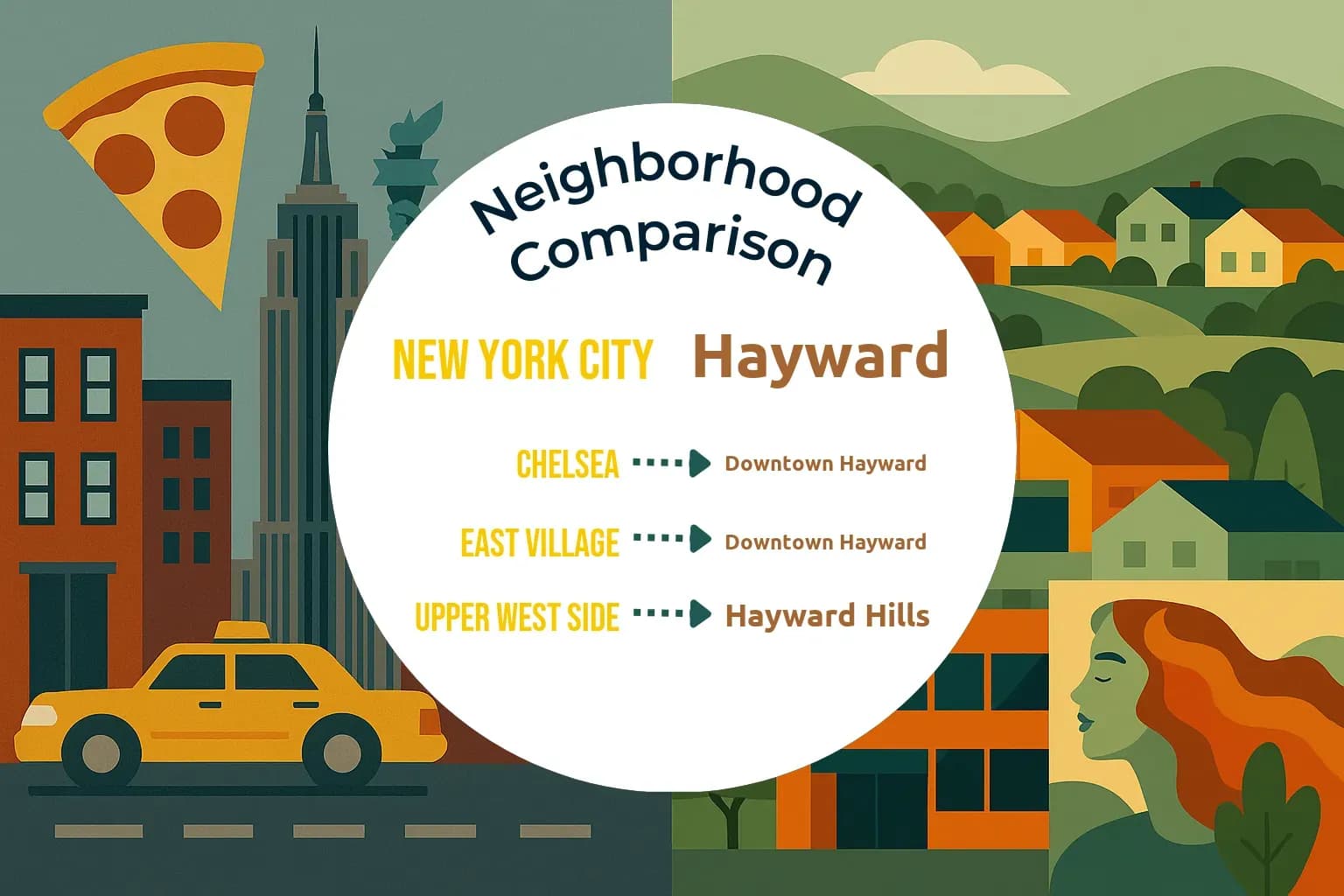 New York City vs Hayward Neighborhood Comparison