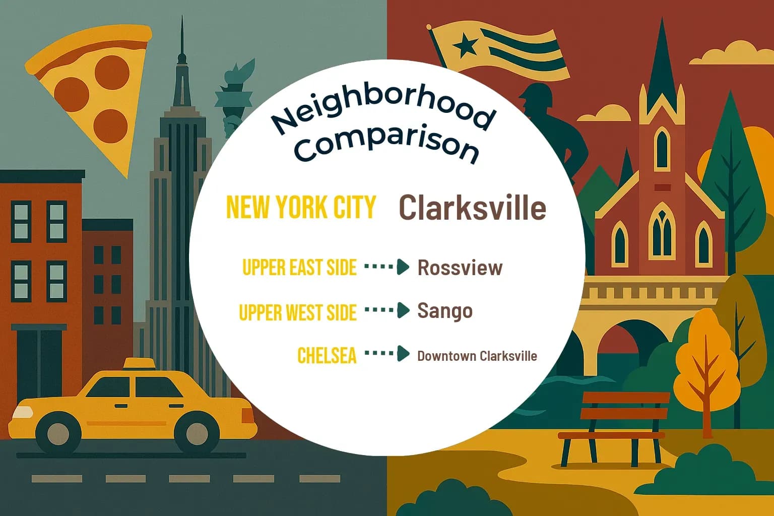 New York City vs Clarksville Neighborhood Comparison