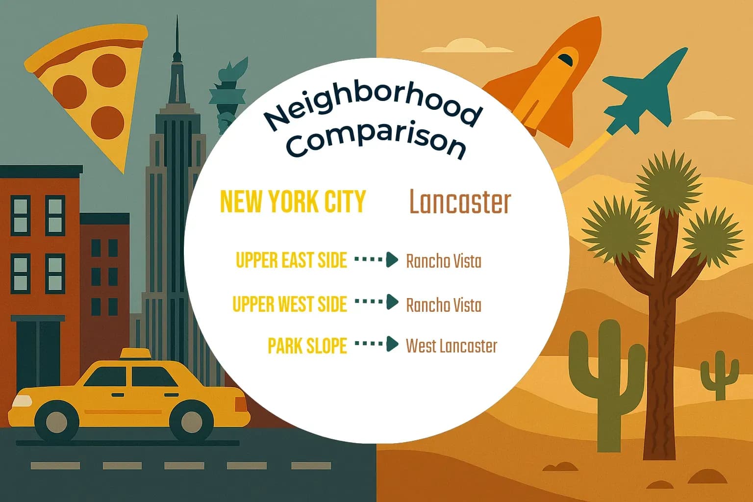 New York City vs Lancaster Neighborhood Comparison