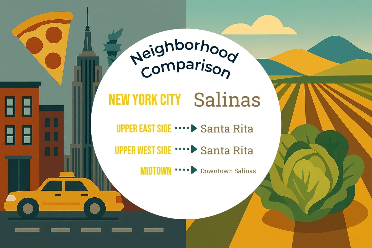 New York City vs Salinas Neighborhood Comparison
