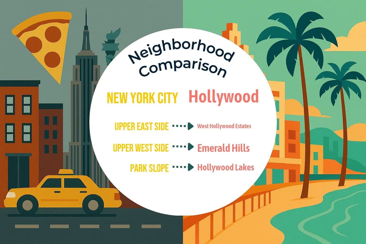 New York City vs Hollywood Neighborhood Comparison