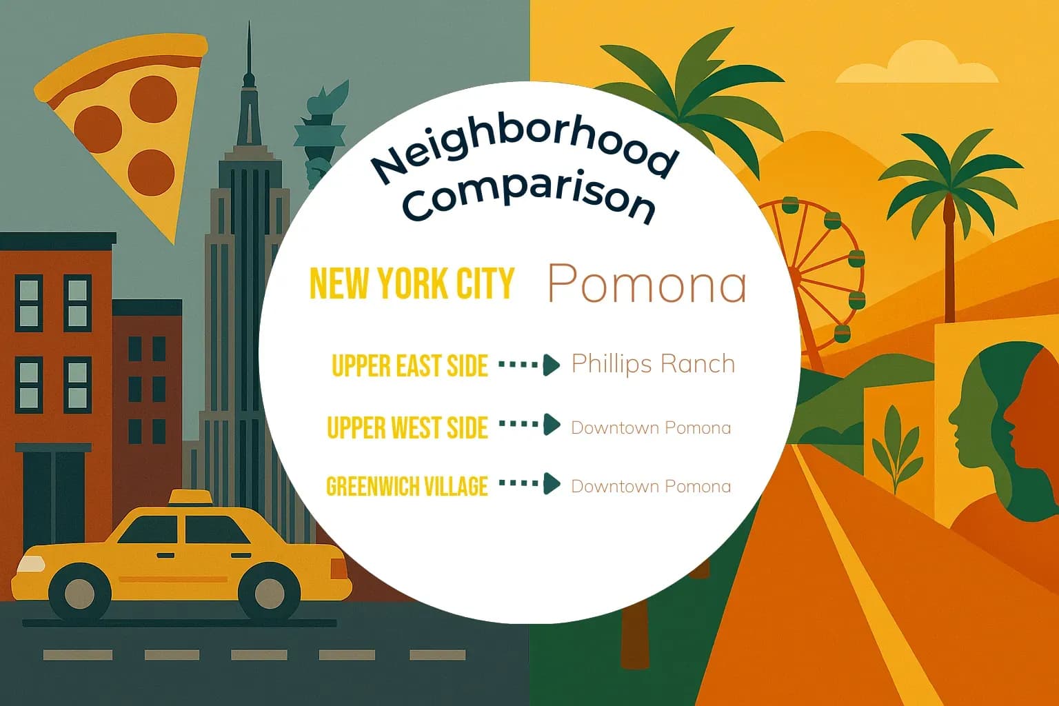 New York City vs Pomona Neighborhood Comparison
