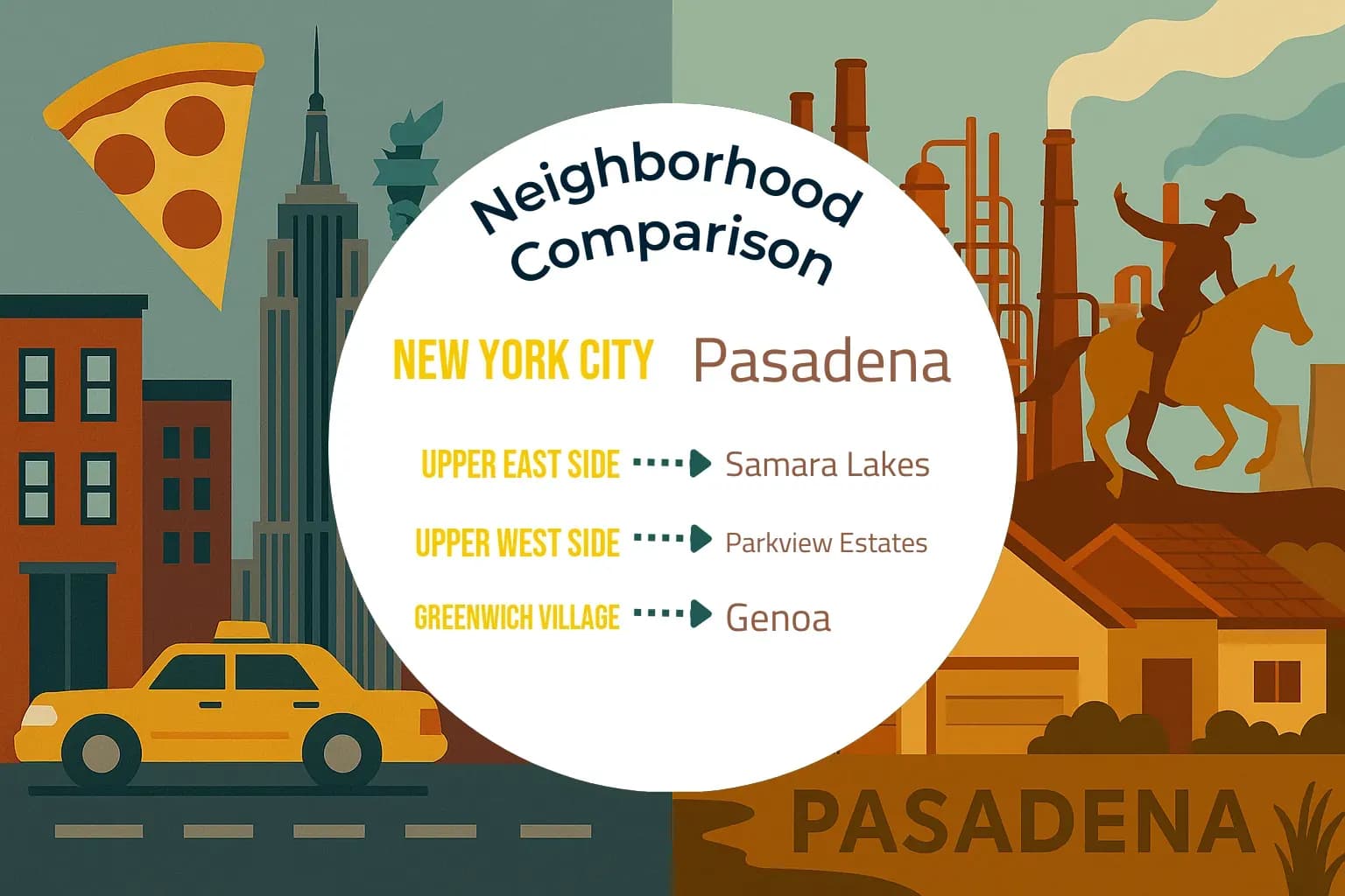 New York City vs Pasadena Neighborhood Comparison