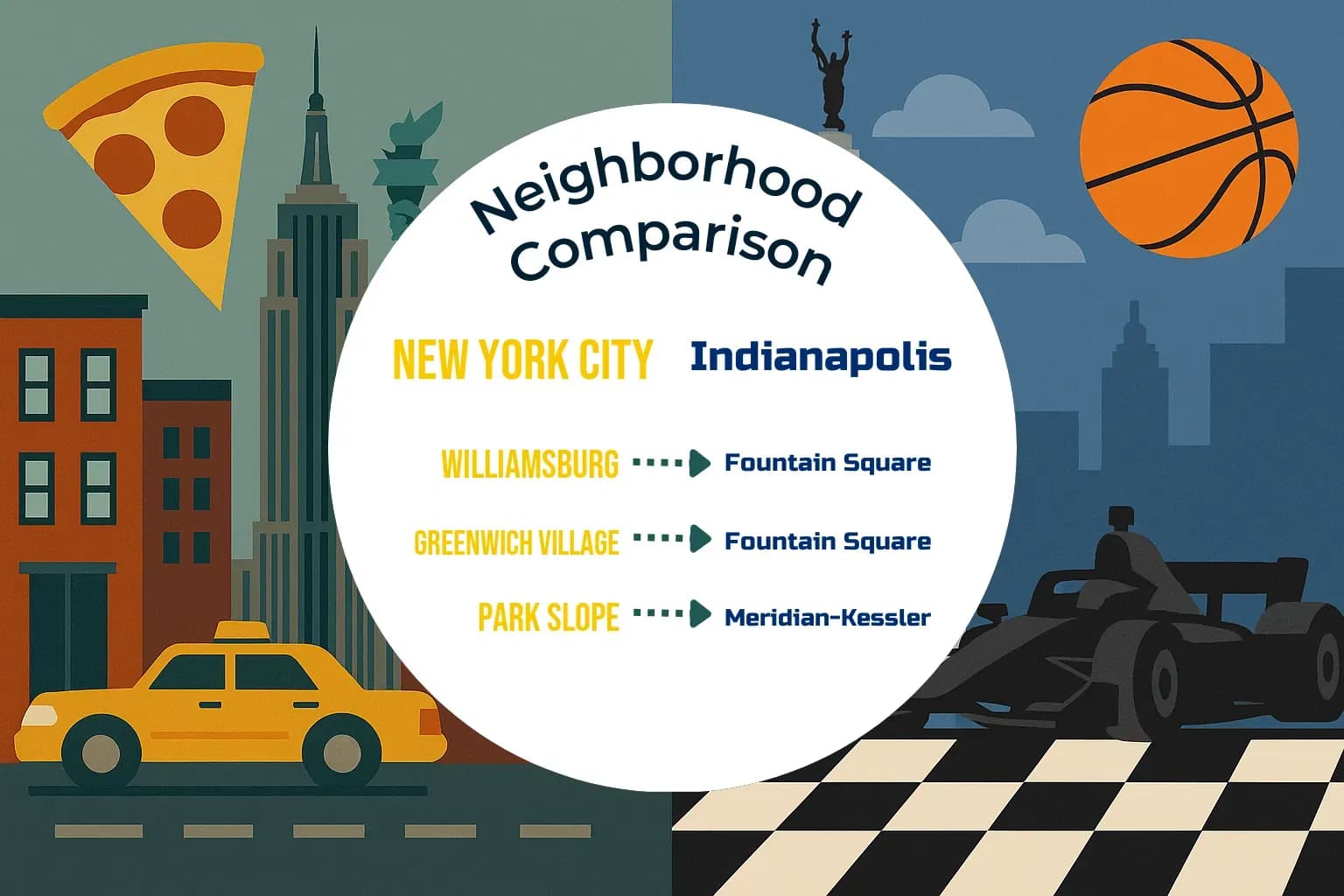 New York City vs Indianapolis Neighborhood Comparison