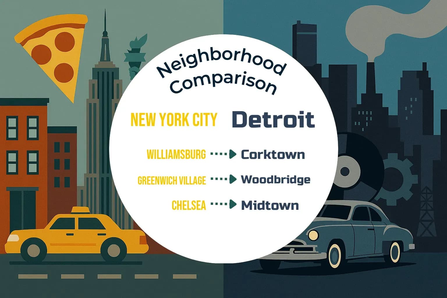 New York City vs Detroit Neighborhood Comparison