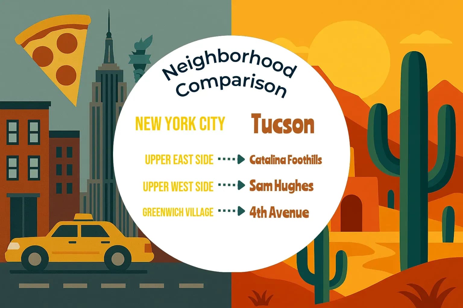 New York City vs Tucson Neighborhood Comparison