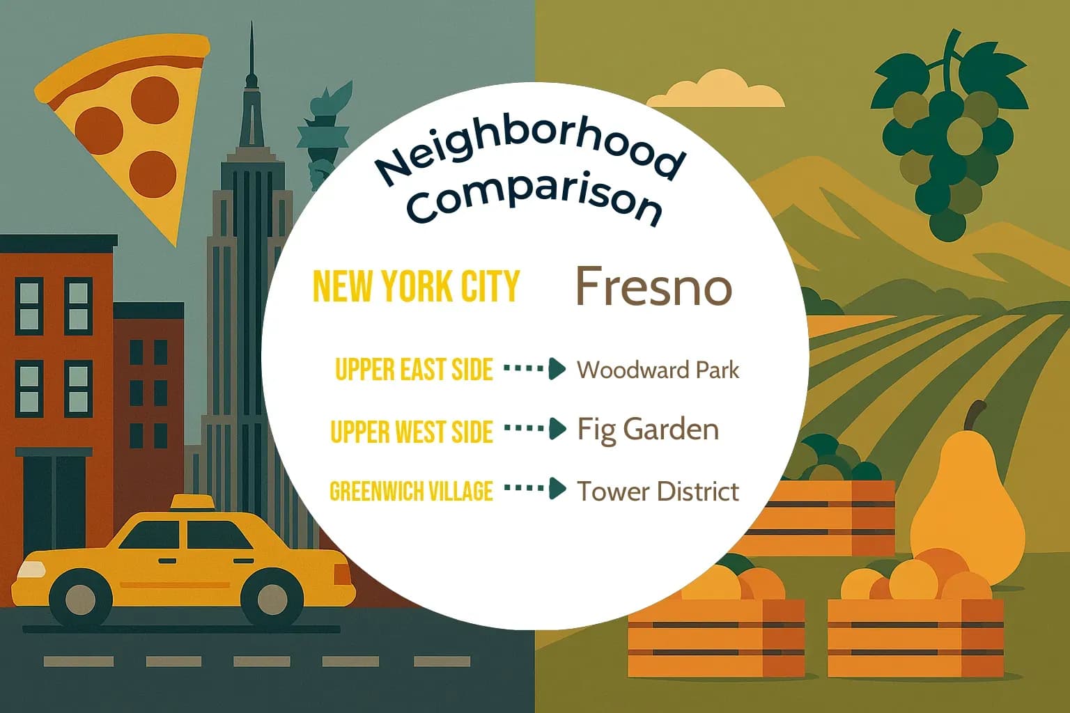New York City vs Fresno Neighborhood Comparison