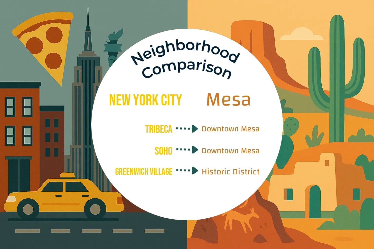 New York City vs Mesa Neighborhood Comparison