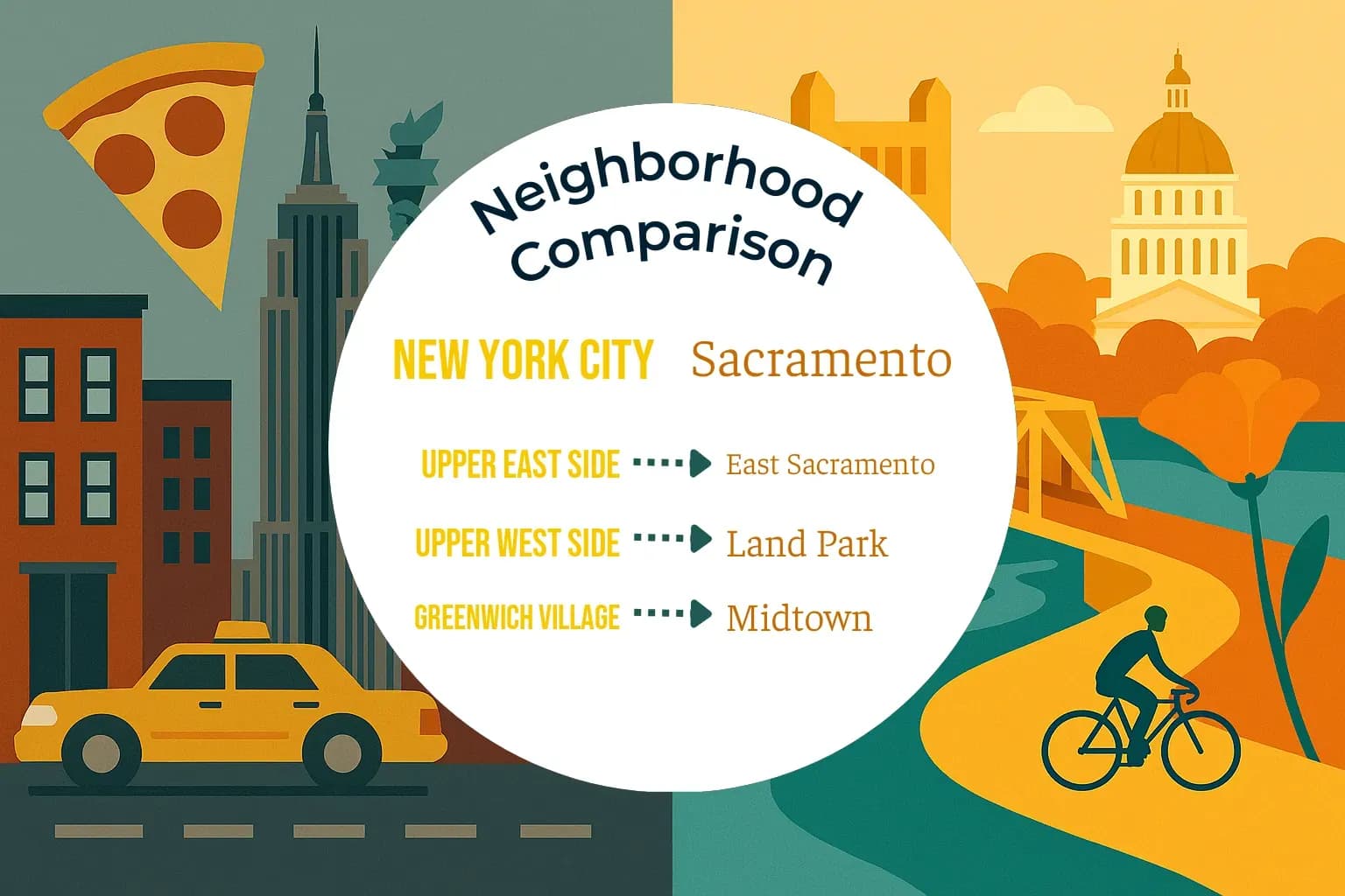 New York City vs Sacramento Neighborhood Comparison