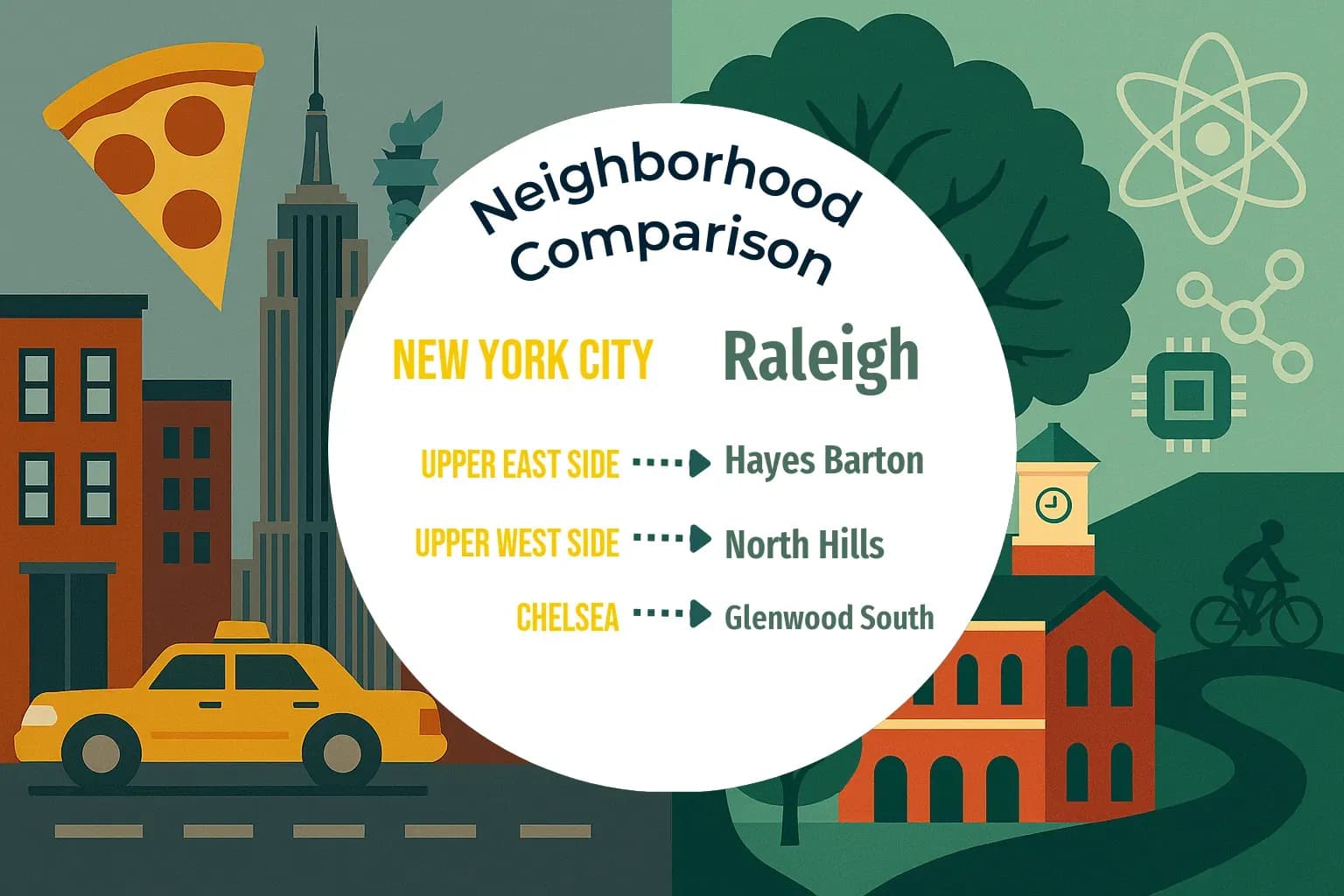 New York City vs Raleigh Neighborhood Comparison