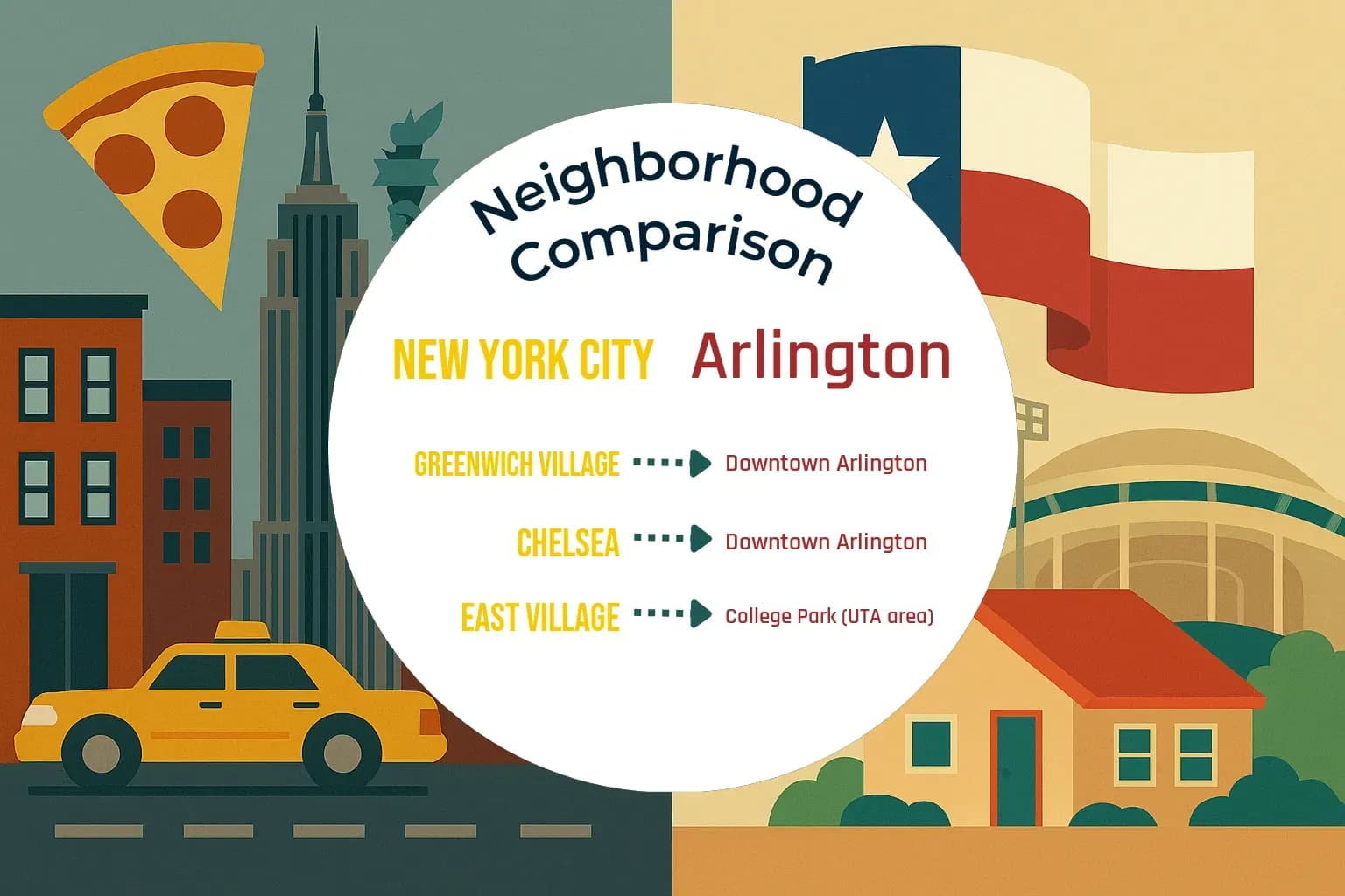 New York City vs Arlington Neighborhood Comparison