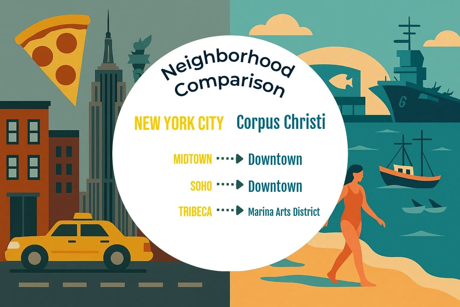 New York City vs Corpus Christi Neighborhood Comparison