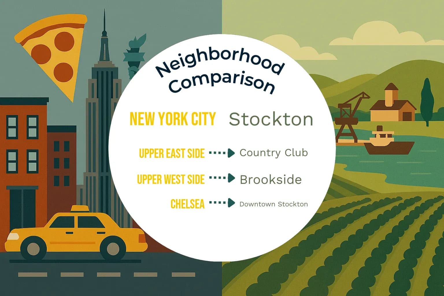 New York City vs Stockton Neighborhood Comparison