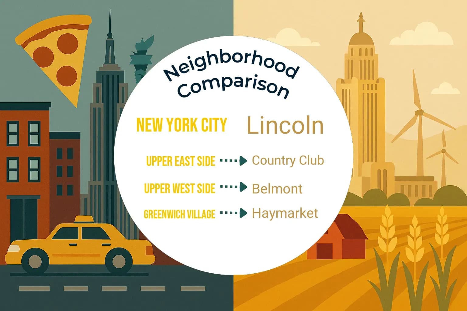 New York City vs Lincoln Neighborhood Comparison