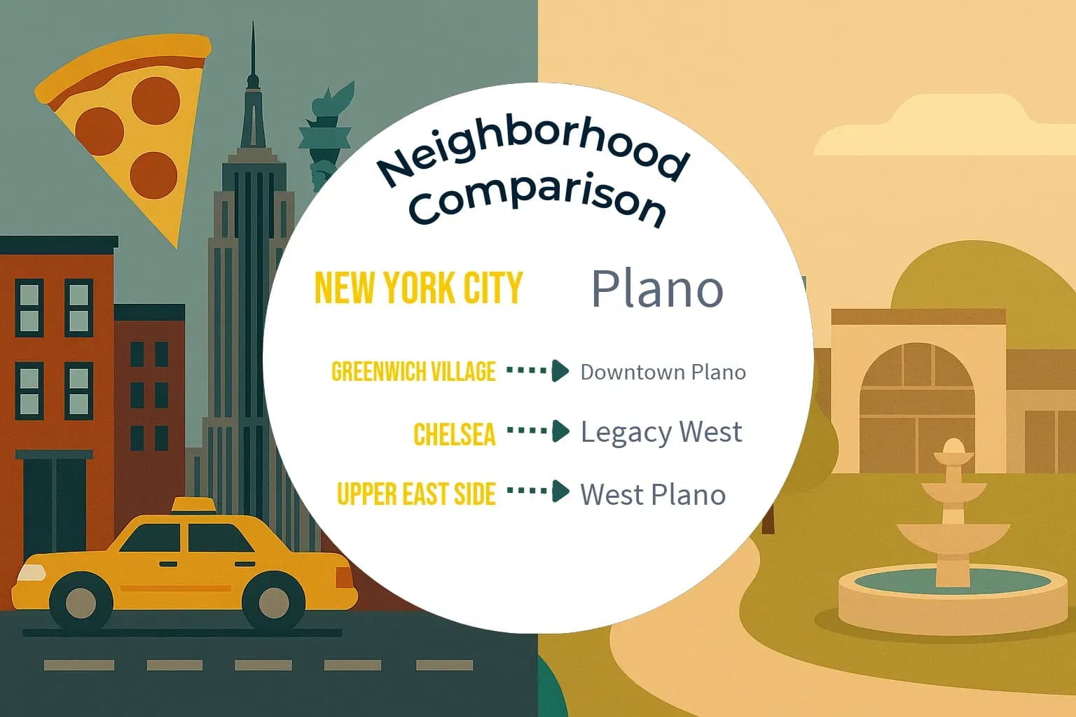 New York City vs Plano Neighborhood Comparison