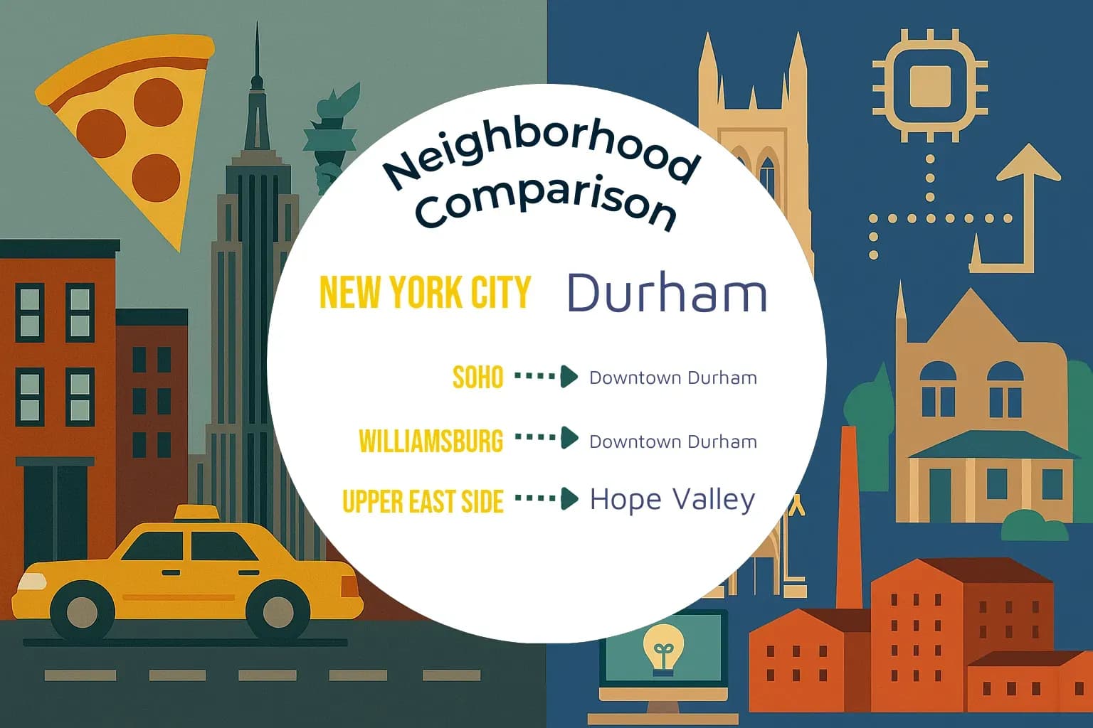 New York City vs Durham Neighborhood Comparison
