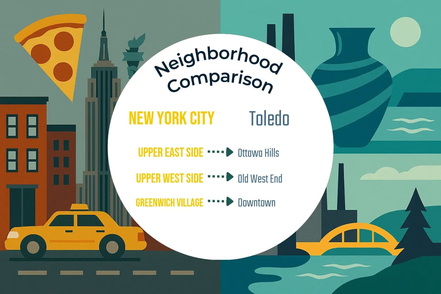 New York City vs Toledo Neighborhood Comparison